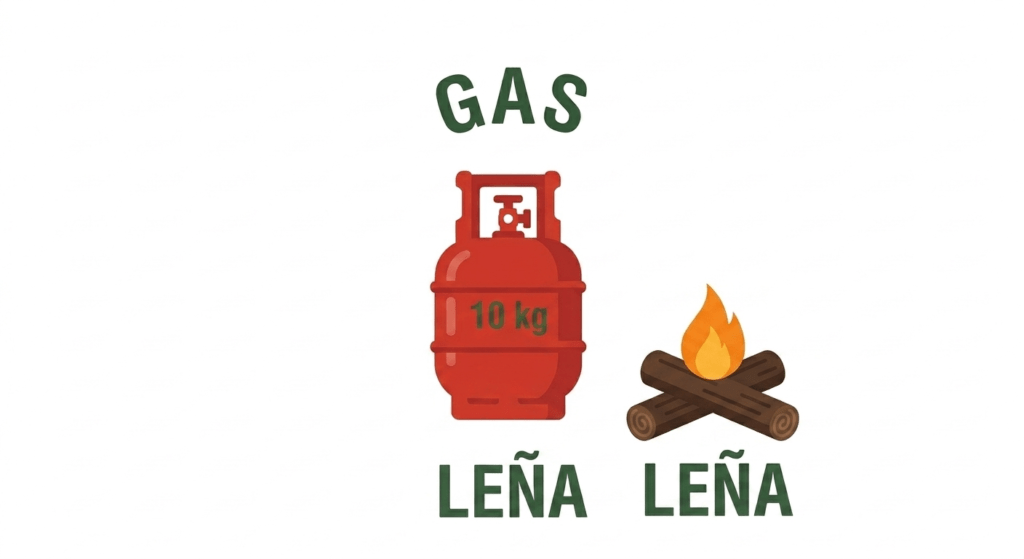 leña y gas