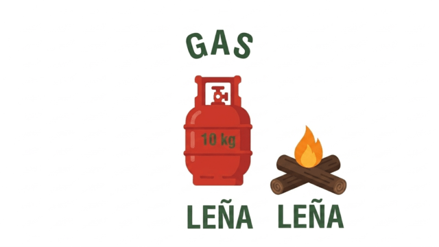 leña y gas